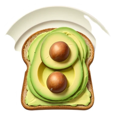 White ceramic plate with avocado toast, pastel pink background sticker