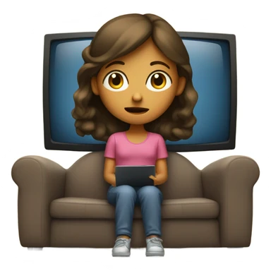 girl watching tv sticker