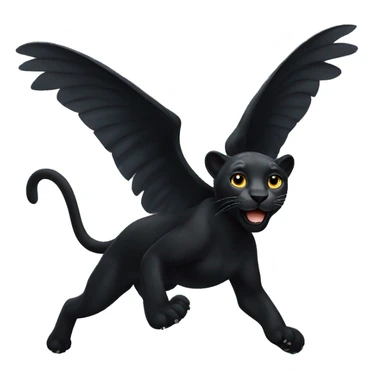 winged black leopard flying sticker