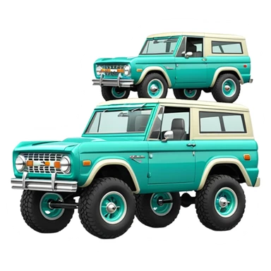 turquoise green classic ford bronco with slot mag wheels sticker
