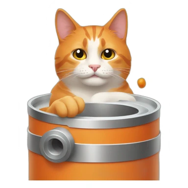 Orange Cat with a Cylinder sticker