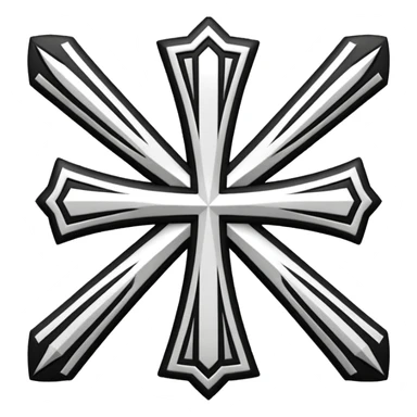 Tribal Cross emoji white and black  sticker