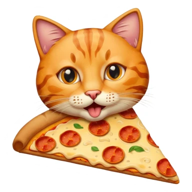 cat eating pizza with cheese stretch sticker