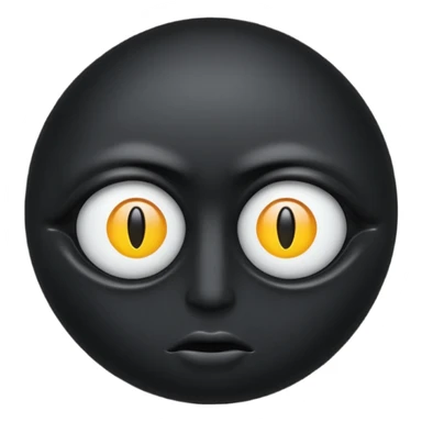 Minimal emoji, single eye made of black metal, pupil replaced by a solid metal number 8, restrained gothic symbolism, avant-garde minimalism, no glow, no neon, flat emoji style, centered, transparent background sticker