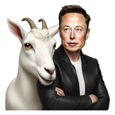 Elon musk on a goat sticker