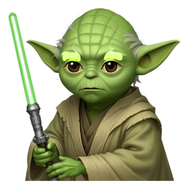 star wars master yoda with green lightsaber sticker