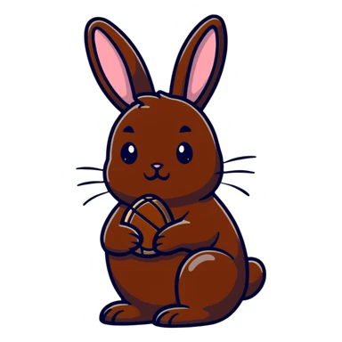 Chocolate bunny figurine with a bite missing from its rear end sticker