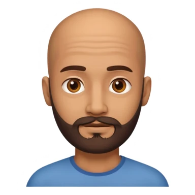 Slim Indian with waiste no top and beard and bald sticker