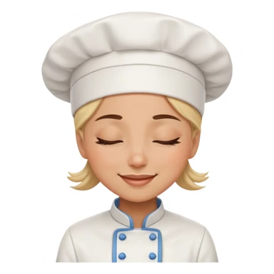 Female chef closing her eyes smiling sticker