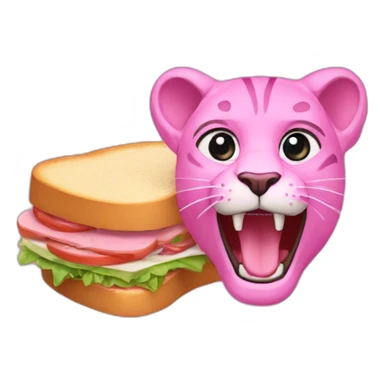 pink-panter-with-sandwich sticker