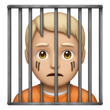 entsetztes Emoji im Gefängnis sticker