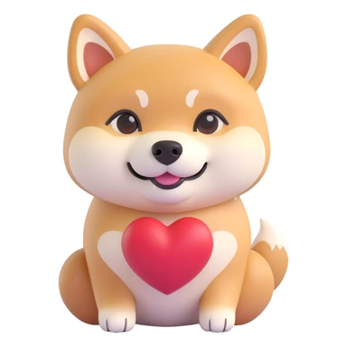shiba inu, in love sticker