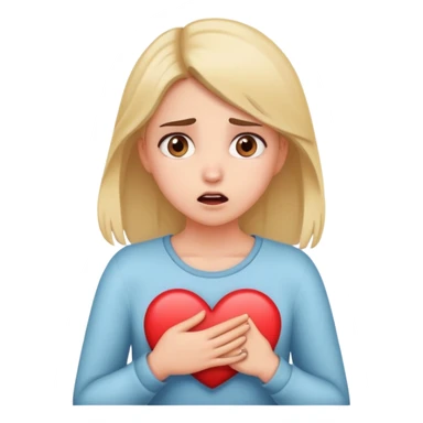Offended and surprised girl with her hand on her heart  sticker