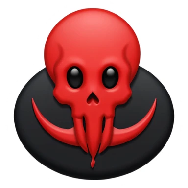 iOS sticker, dark mark, black shape, red dot, minimal sticker