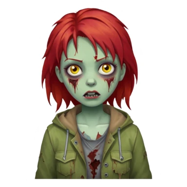 girl zombie with red hair sticker