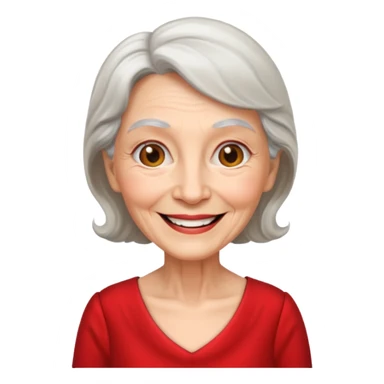 elderly woman with red dress  sticker