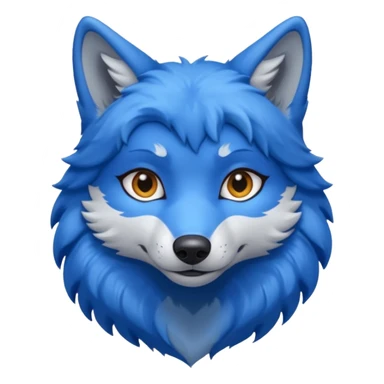 A female feminine blue wolf  sticker
