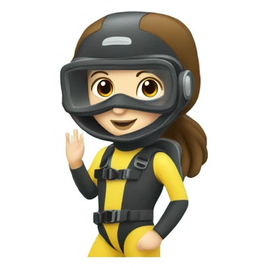 Girl with brown hair scuba diving in a reef sticker