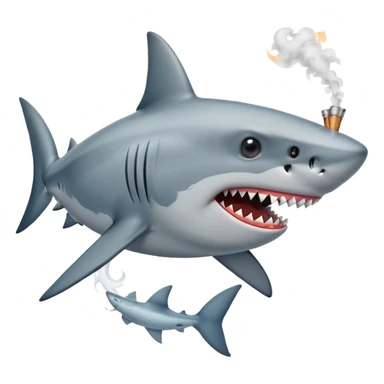 Shark with a blunt in its mouth sticker