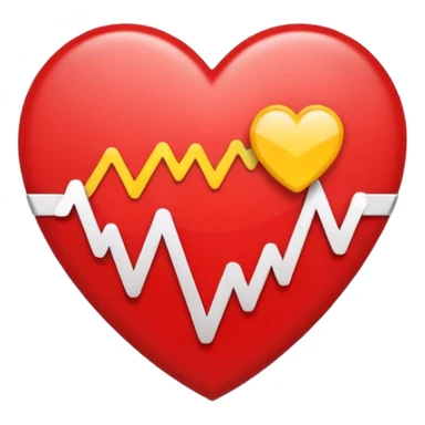 Health monitoring icon, heart inside shield, signal waves, emoji style, modern clinic branding sticker