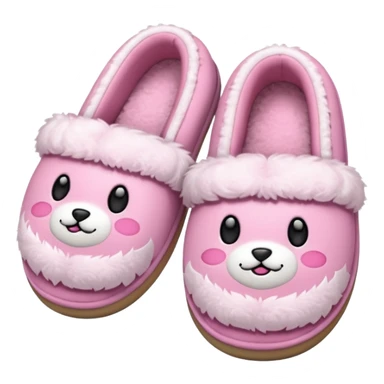 Pink cute slippers sticker