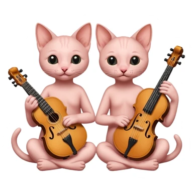 Hairless cats playing music sticker