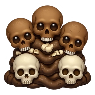 ((poop emoji))with  3 skulls sticker