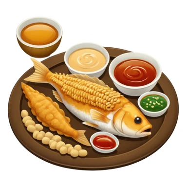 fish and peanut indonesian food sticker