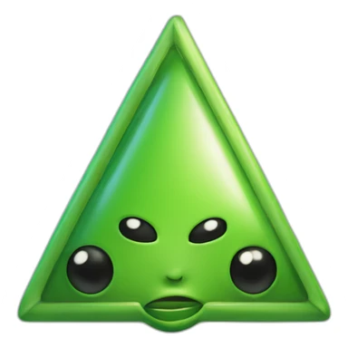 a green alien, shaped like a triangle with a single antenna on his head. the antenna has a buldge at the end sticker