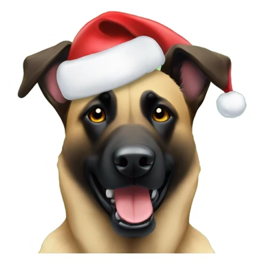 Dark Belgian malinois; Anatolian Shepherd Christmas sticker