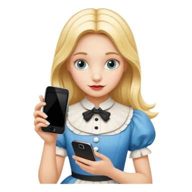 Alice in wonderland with cell phone sticker