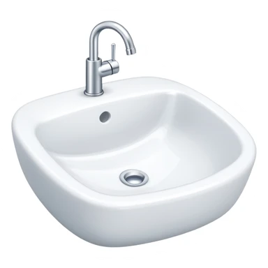 A white porcelain bathroom water sink sticker