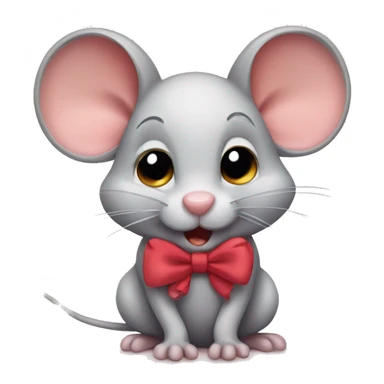 Cute mouse with a bow  sticker