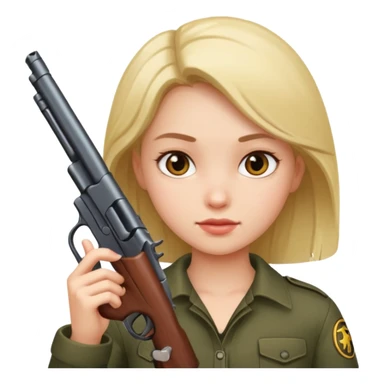 girl with gun sticker