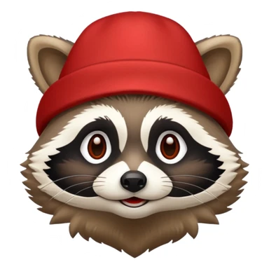 raccoon wearing a red hat sticker