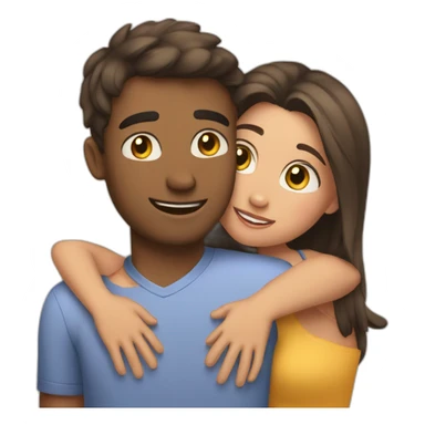 Girlfriend hug boyfriend sticker