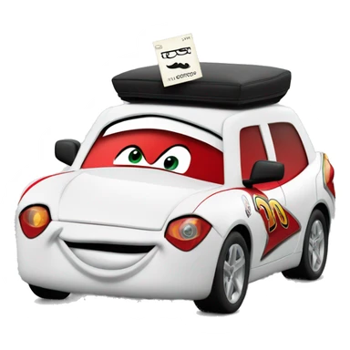mr.monopoly monopoly go in a disney lightning McQueen car sticker
