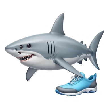 tiburón con zapatos sticker