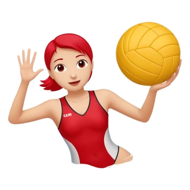 Natación  y voley en un corazón de color  sticker