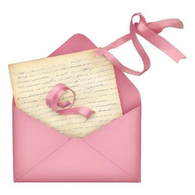 vintage love letters in envelope tied with a baby pink ribbon  sticker