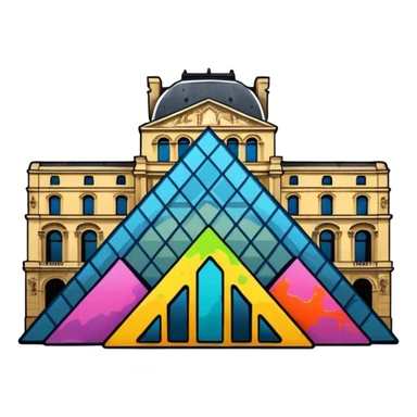 I want a graffiti style Louvre museum sticker. sticker