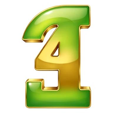 number 4 in golden and green shadows sticker