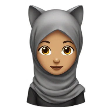hijab girl with a cat on head sticker