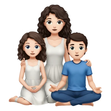 white girl, dark brown long slightly curly hair , skinni but with big breast , septum piercing on nose, beautiful dark gray-blue eyes, in white dress , boy dark brown eyes , light white skin , tall , skinny , light brown mid haircut ,  on his knee asking her to be hos wife sticker