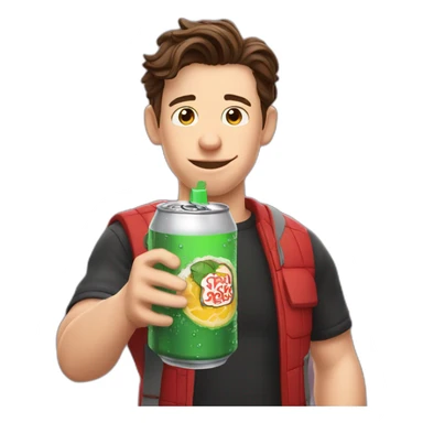 Tom Holland drinking soda sticker