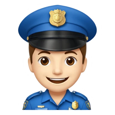 Emoticono de policía sonriente con gorra de policía municipal de Pamplona  sticker