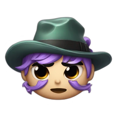 Ace Trappola from Twisted Wonderland with a hat, angry face sticker