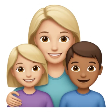 Gender neutral parent with 3 kids sticker