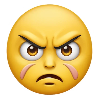 angry face emoji which is also rolling it's eyes sticker