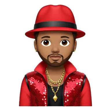The-Dream, R&B Singer (b.1977) with dark brown hair, red sequin tour outfit  sticker